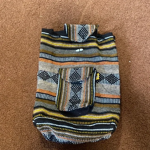 Pinzon Backpack Multicolor Woven Mexican Serape Aztec Boho Bohemian  Festival Bag